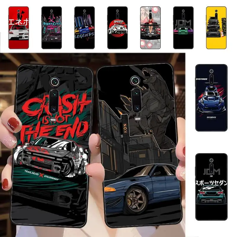 

Japan JDM Sports Car Phone Case for Redmi 5 6 7 8 9 A 5plus K20 4X S2 GO 6 K30 pro