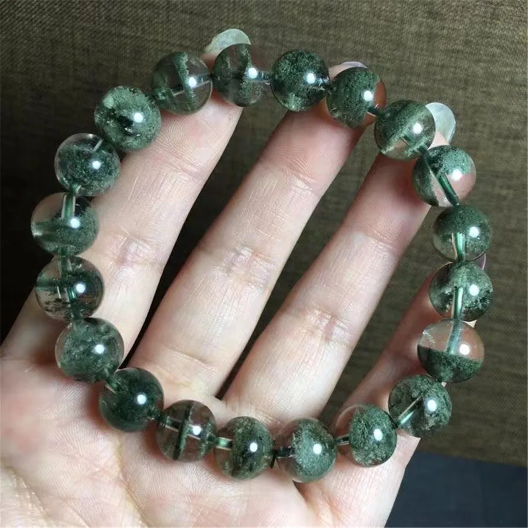 

10mm Natural Green Phantom Quartz Bracelet For Women Lady Men Wealth Healing Gift Round Beads Crystal Jewelry Strands AAAAA
