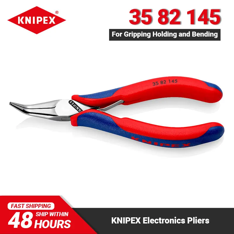 Плоскогубцы для электроники KNIPEX 35 82 145 с плоскими наконечниками в коробке