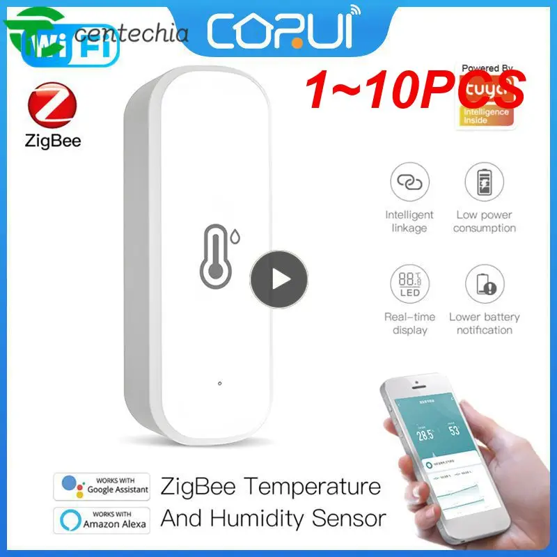 

1~10PCS Hygrometer Thermometer Work With Alexa Home App Remote Control Indoor Hygrometer Battery Powered Voice Control