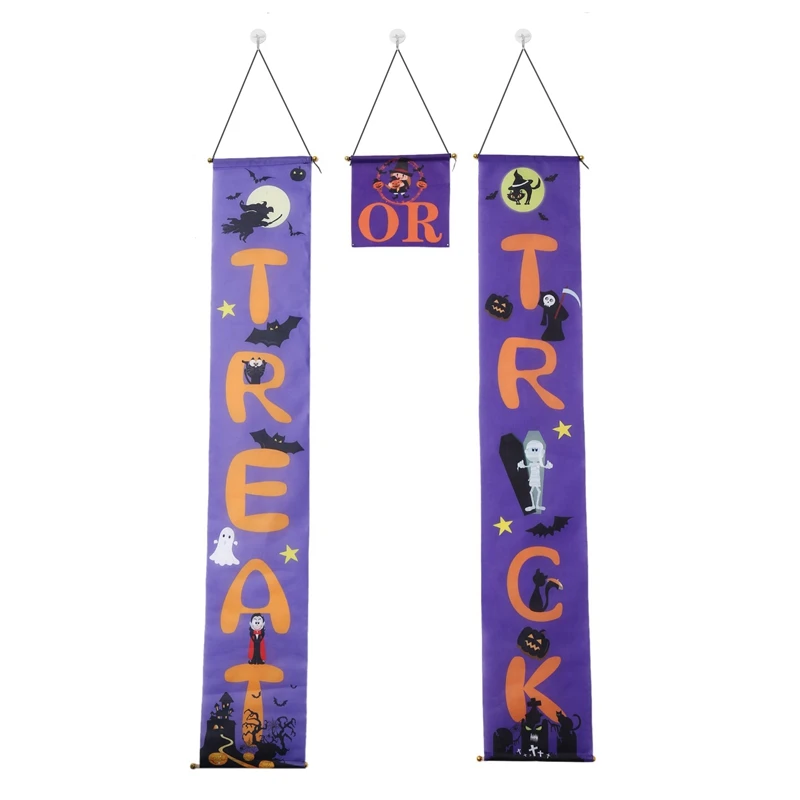 

Halloween Decorations Porch Signs, Halloween Welcome Banners Hanging Bunting Flags, Hocus Pocus Decorations For Party