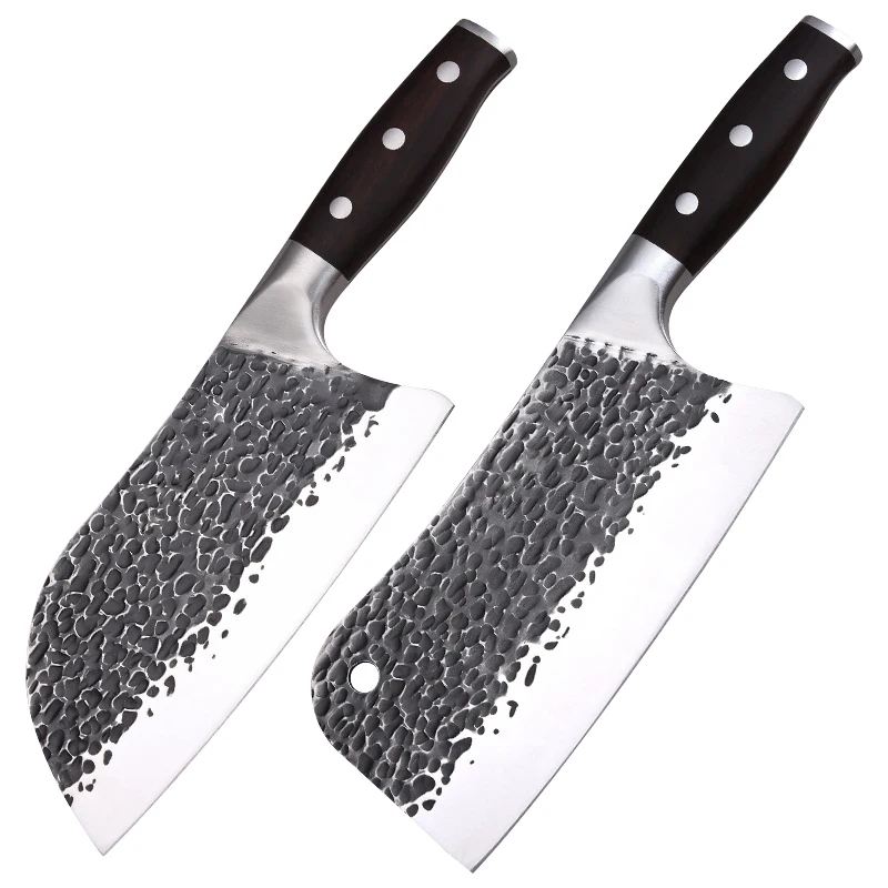 

Кованые 5Cr1 5Mov кухонные ножи шеф-повара из нержавеющей стали для нарезки мяса, рыбы, режущих костей, профессиональный китайский набор ножей мясника