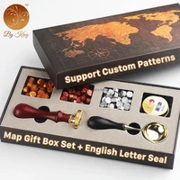2021 wax seal set letters a z detachable stamp spoon set wax seal stamp wedding packaging gifts postcard wax stamp set