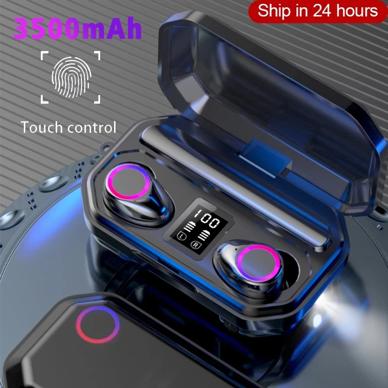 

Беспроводные Bluetooth-наушники с фонариком, 3500 мАч