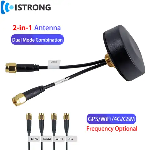 Усилитель сигнала 2 в 1, наружная комбинированная антенна 2 в 1, 4G, GSM, GPS, Wi-Fi, 28dbi, водонепроницаемая антенна, SMA, штекер