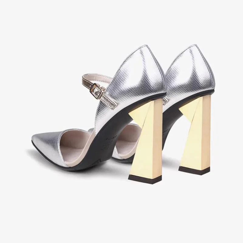 Phoentin 2023 New super High Heels Pointed Fashion mary janes shoes wedding party Sexy Women's strange sandals plus size FT2549