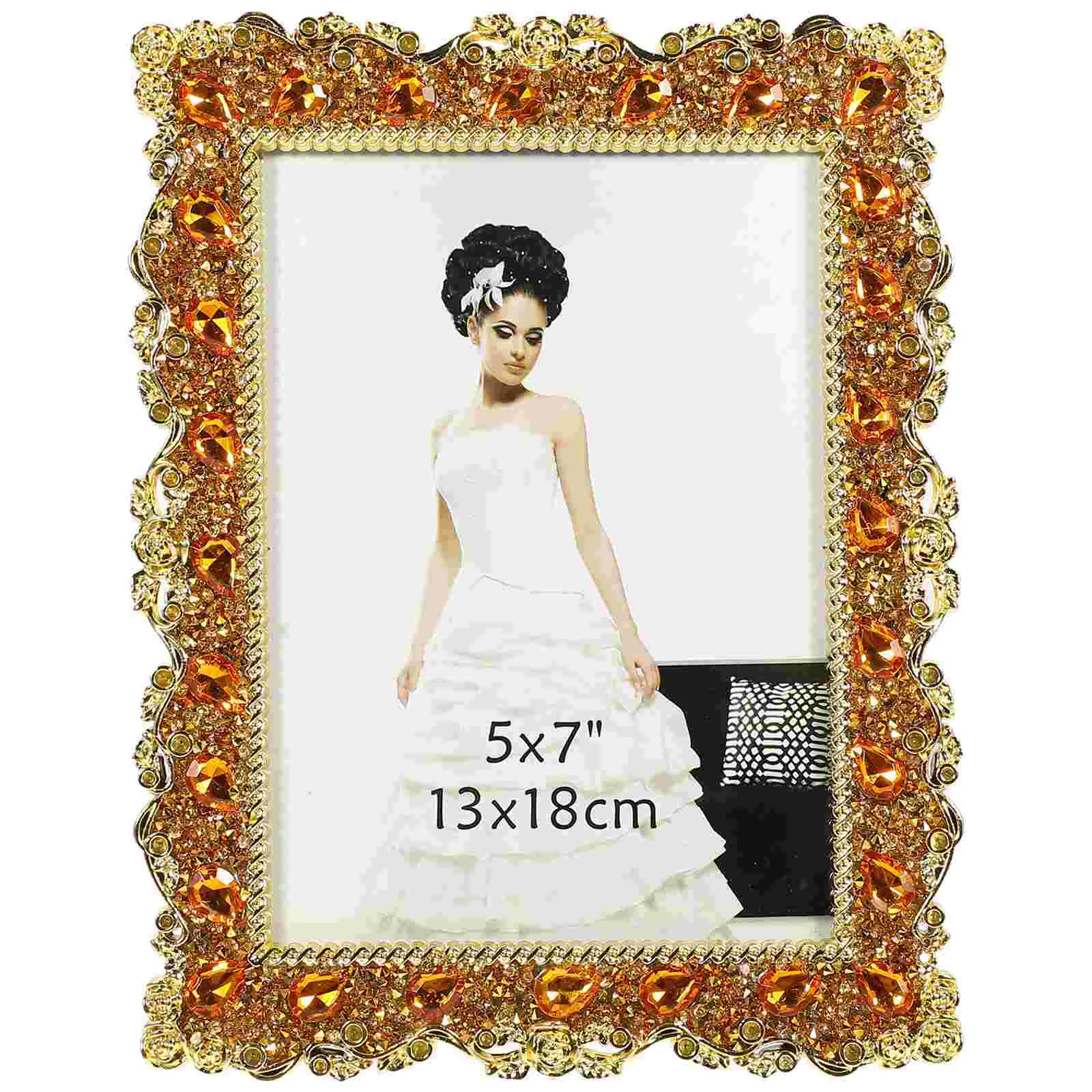 

Frame Photo Picture Frames Desktop Display Holder Decorative Tabletop Crystal Wedding Rhinestonestand Family Office Retro Style