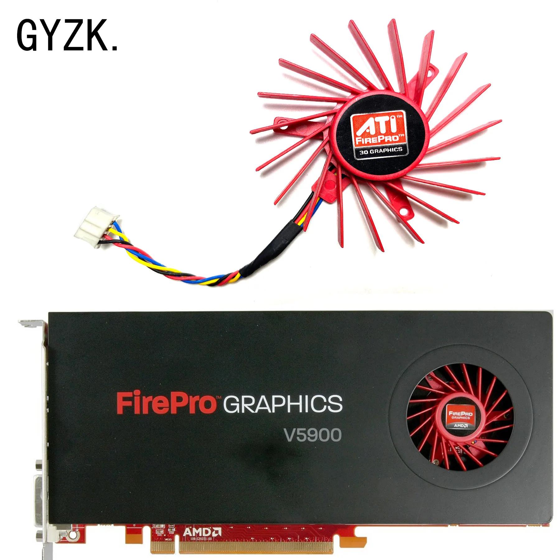 Новый сменный вентилятор для видеокарты AMD/ATI Radeon FirePro W7000 V5900 R5000 HD4850 PLD06010B12HH