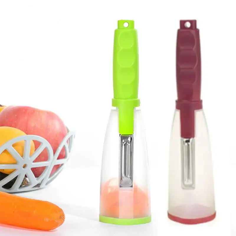 

Multifunctional Storage Type Peeling Knife With Storage Tube Peeler Peeling Apple Fruit Peeler Home Peeling kitchen accessories