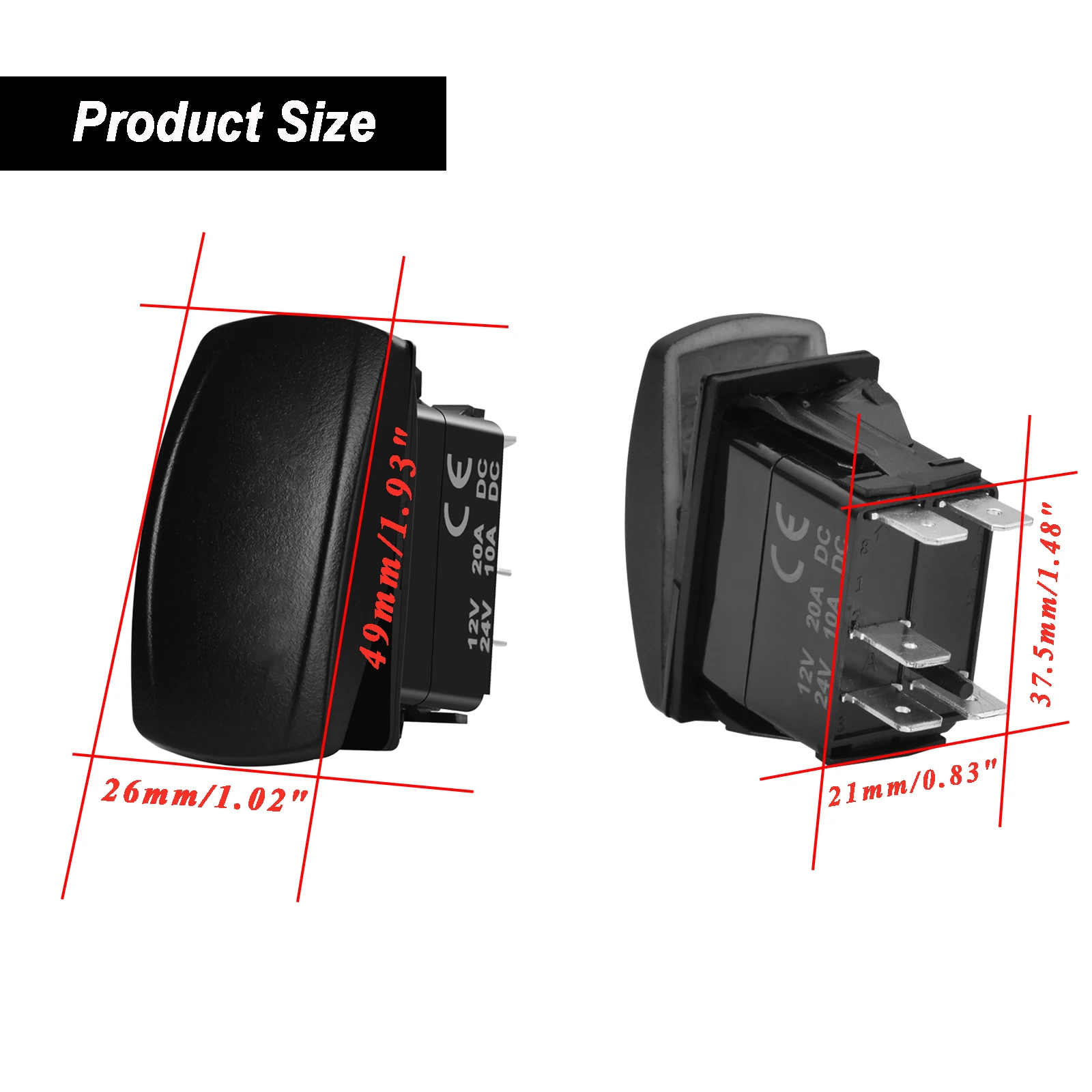 12 В SPST 5PIN ON OFF Dual светодиодный STEREO Rocker Switch для автомобиля лодки грузовика