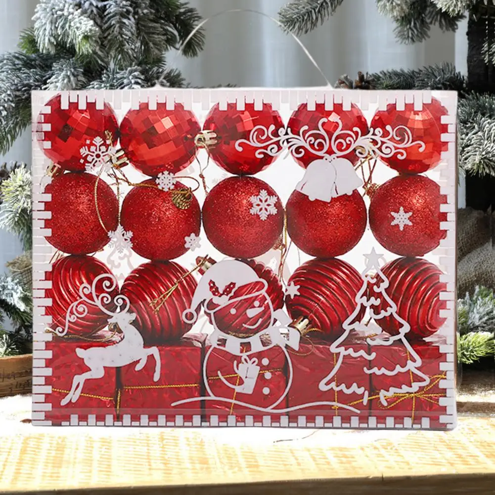

20 Pcs/Set Christmas Tree Ornament Increase Atmosphere Decorative Lightweight with Rope Durable Christmas Tree Decoration Shiny