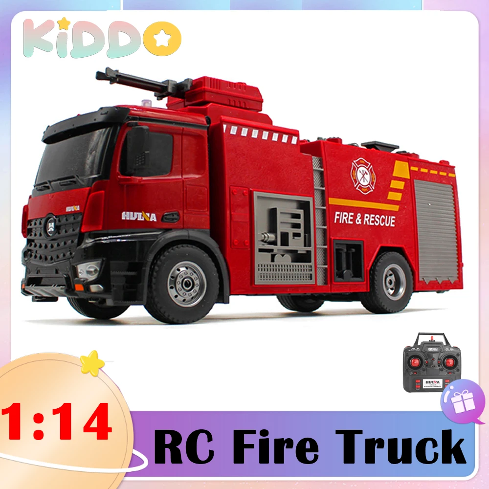 

HUINA 1562 1:14 RC Fire Truck Tractor Model Engineering Car with Working Water Pump Shoots and Squirts Water 22CH RC Truck Toys