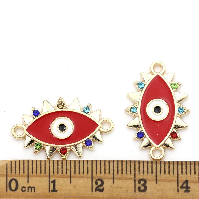 Позолоченный эмалевый соединитель сглаза для изготовления ювелирных изделий