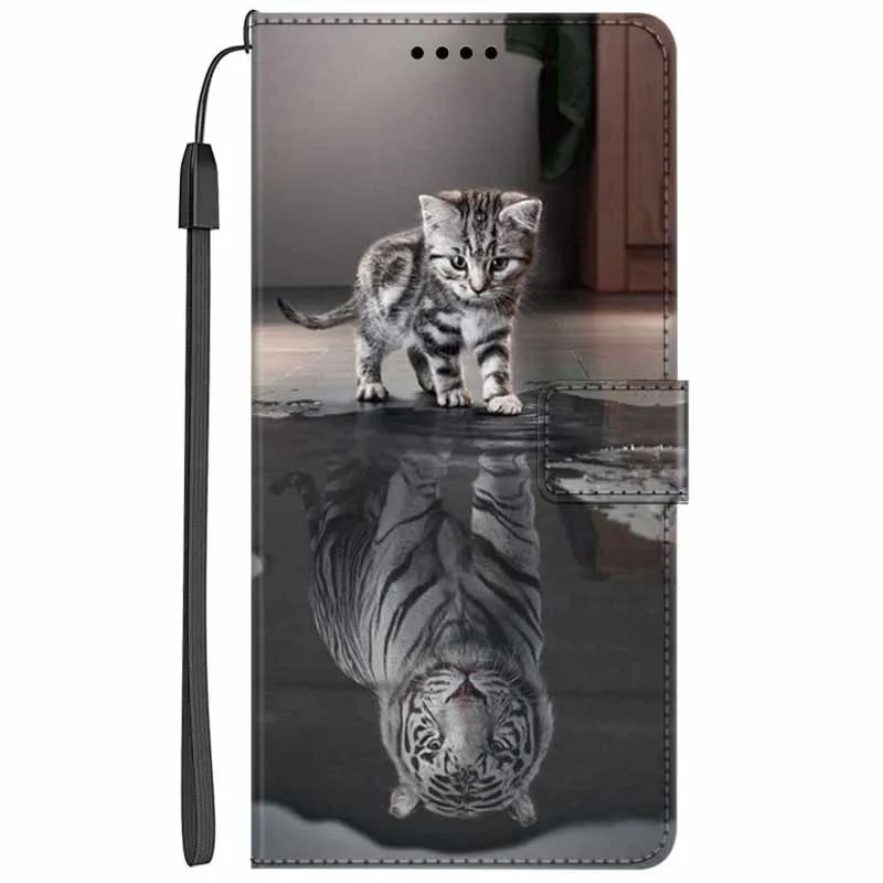 Кожаный чехол-книжка для Sony Xperia 1 V 2023 чехол-кошелек с откидной крышкой CuteAnimal Coque