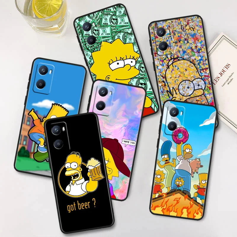 

The Simpsons Phone Case For OPPO A56S A55 A54S A53S A52 A33 A32 A31 A16S A16 A12 A11S A9 A5 2020 Black Cover