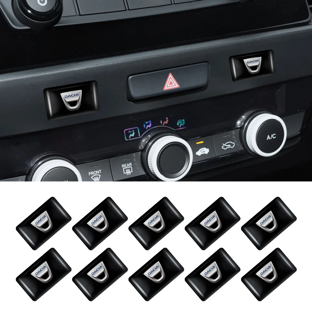 

10pcs Car Window Lift Button Stickers Steering Wheel Badge Interior Decoration For Dacia Duster 2021 Logan 2 2020 Dokker Sandero