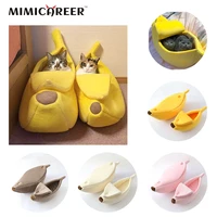 banana cat bed small pet bed cats house cute cozy cat mat beds warm durable portable pet basket kennel dog cushion pet supplies