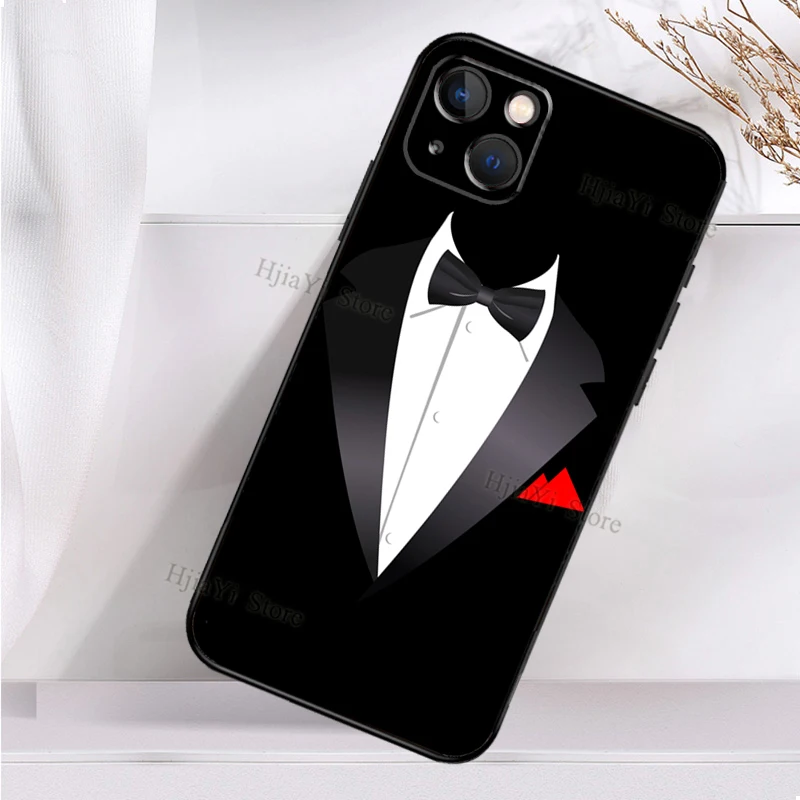 Мужской костюм рубашка галстук Мягкий чехол для iPhone 11 14 12 Pro X XS XR 7 8 Plus SE 2020 13 Max