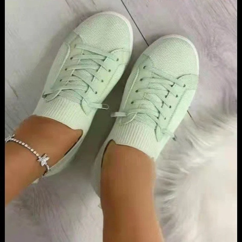 Women Shoes 2022 Zapatos De Mujer Breathable Lady Shoes Women Lace-up Casual Flats Women Mesh Sneakers Loafers Zapatillas Mujer