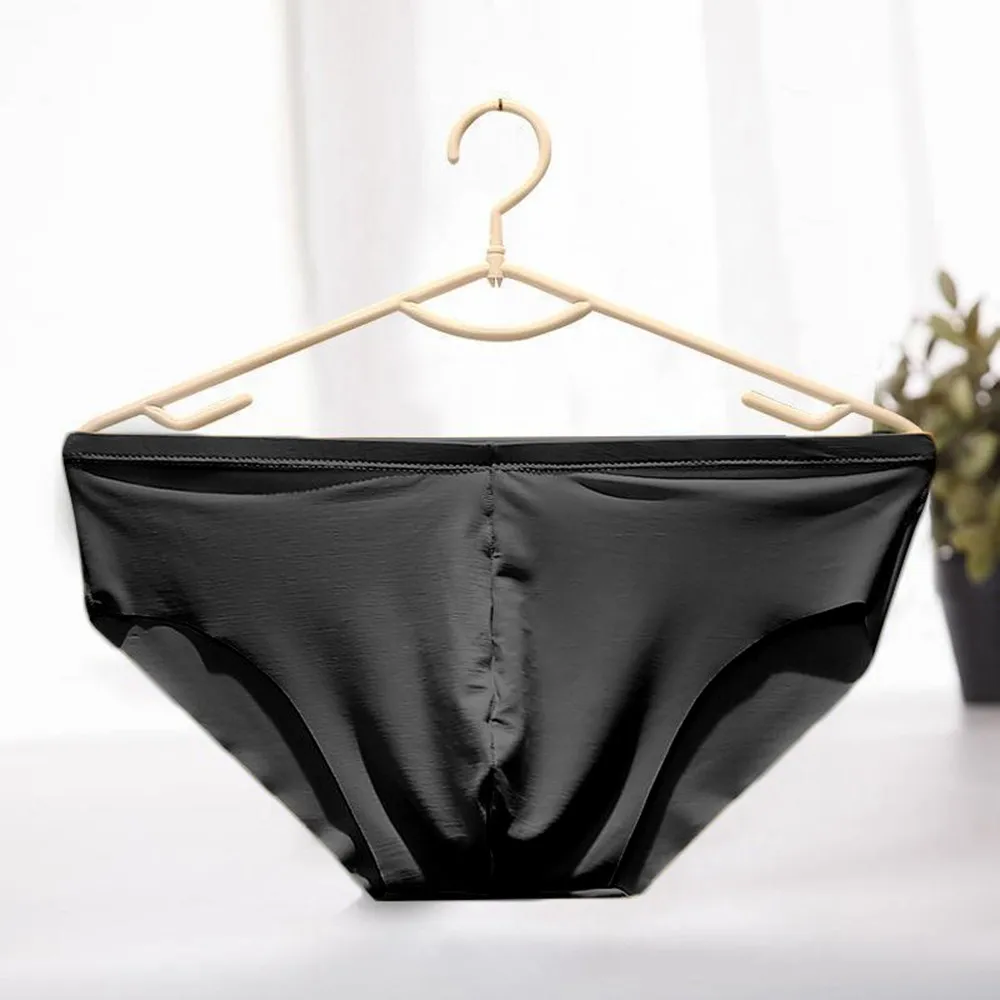 

Men's Panties Seamless Underwear Mid Waist Briefs One Piece Underpants Semi-Transparent Shorts Male Breathable Lingerie