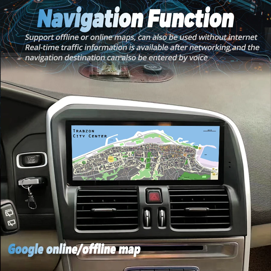 Автомобильная Мультимедийная система 8 дюйма 256 ГБ Android 13 GPS для Volvo XC60 2009-2017