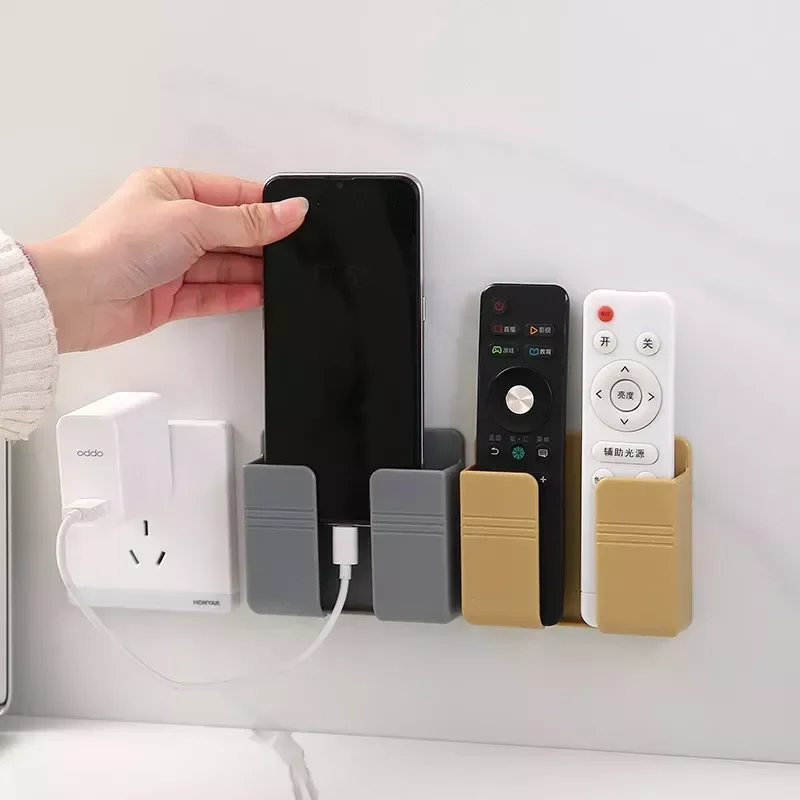 

Type Wall Mobile Charging Bracket Multi Function Creative Wall Hanging Shelf Hole Free Bedside Mobile Bracket