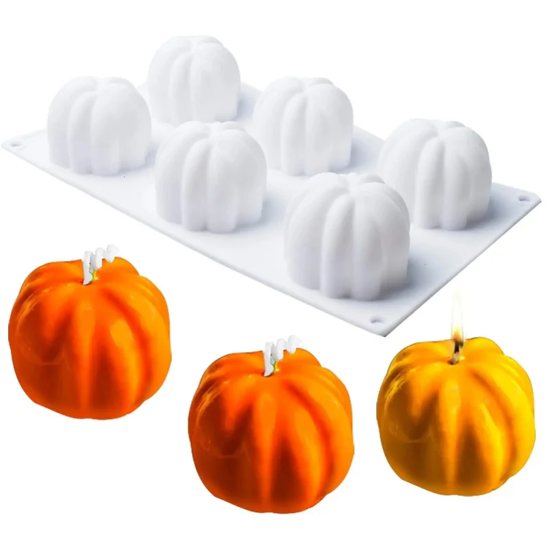 

Силиконовая форма для выпечки торта-3D формы в виде тыквы, Силиконовый поднос для шоколада, 6 цветов, мусс для выпечки торта на Хэллоуин