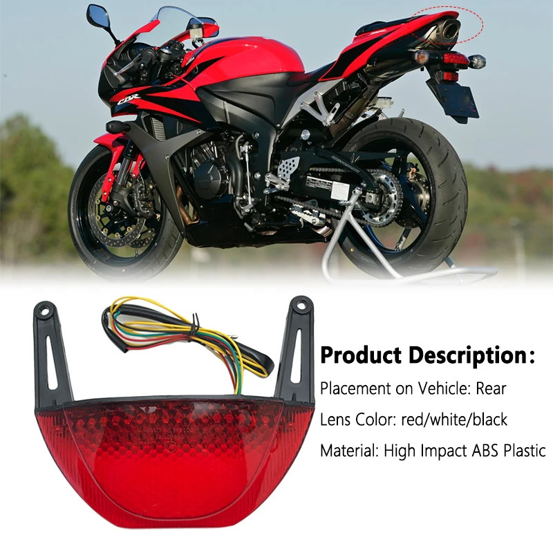 CBR600RR Задний фонарь Тормозной сигнал поворота Встроенный светодиодный задний для