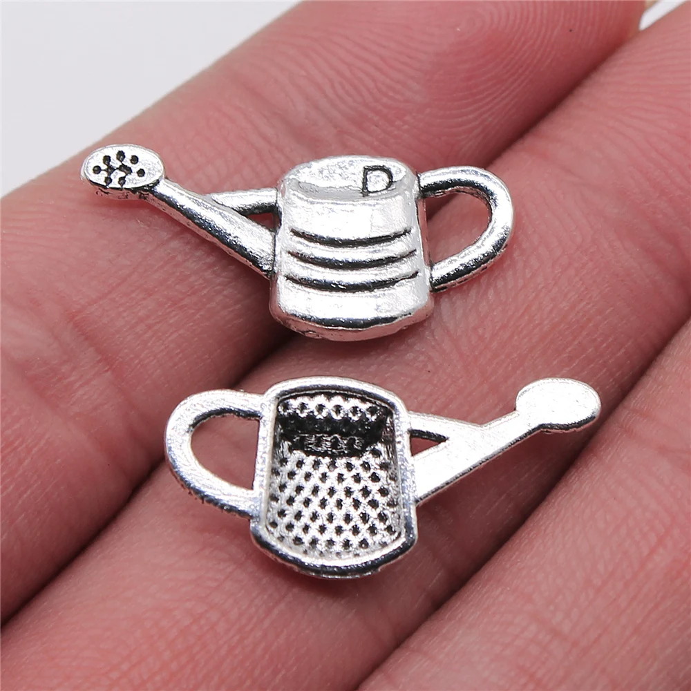 

200pcs Watering Can Pendant Charms Wholesale DIY Jewelry Making Jewelry Finding Antique Silver Color 12x25mm