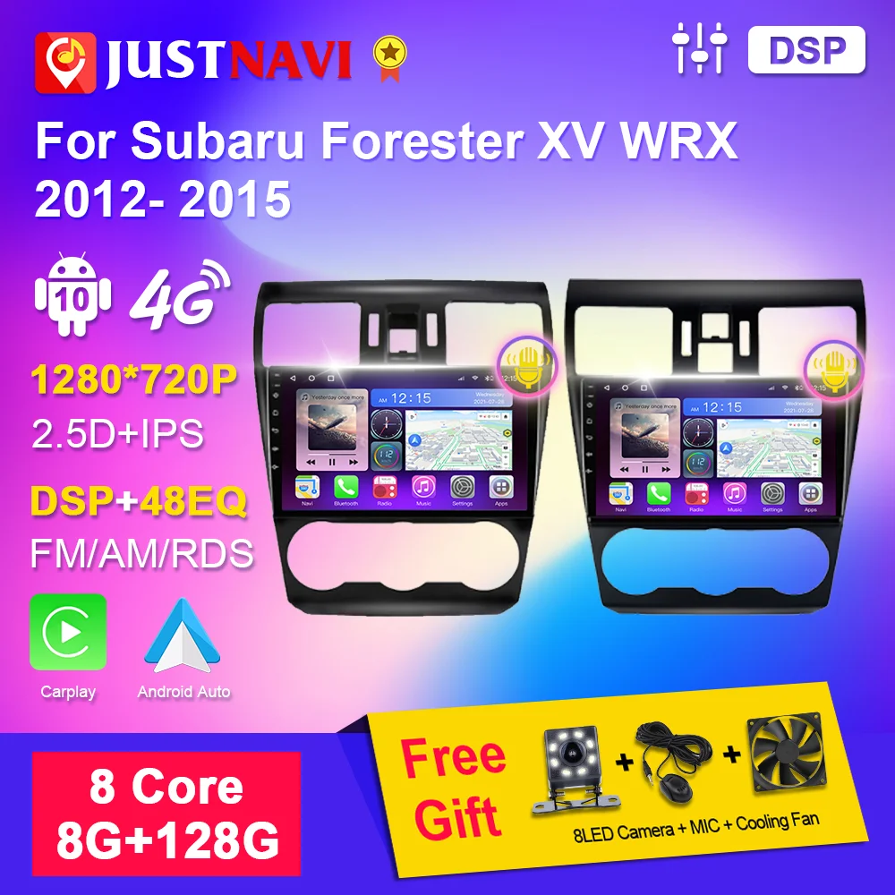 

JUSTNAVI for Subaru Forester 4 SJ XV WRX 2012- 2015 2018 Android 10 Car Radio Multimedia DVD Player 2din Navigation GPS Carplay