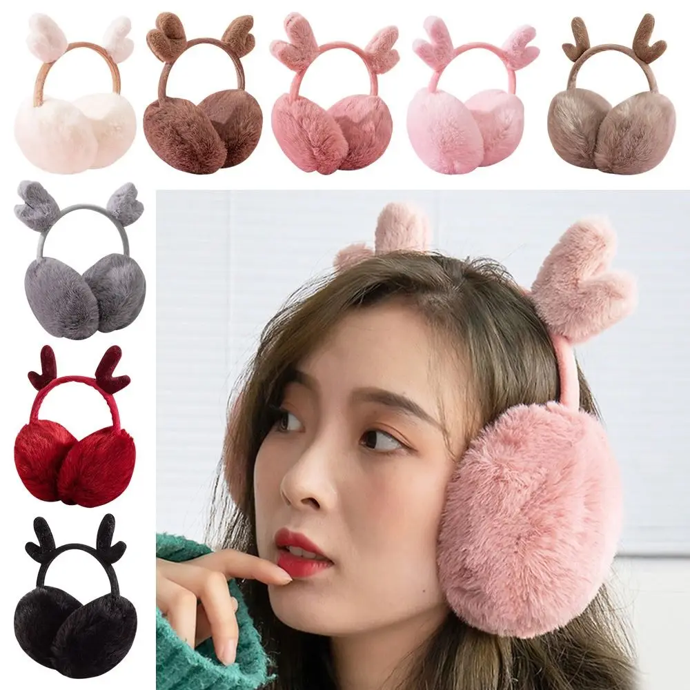 

Winter Antler Ear Covers Plush Soft Warm Ear Muffs Ear Warmers Ear Protection Earmuffs