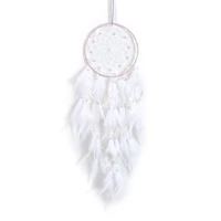 dream catcher national feather ornaments girl heart lace ribbons feathers wrapped lights girls room decor dreamcatcher wo