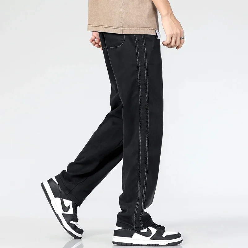 2024 Lyocell эластичные модные джинсовые мужские весенне-летние тонкие повседневные