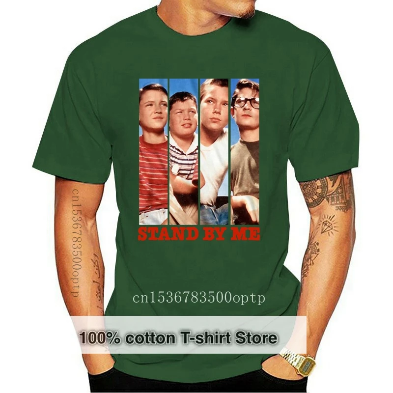 

Модная футболка, Мужская футболка с полосками, с надписью «Stand By Me»