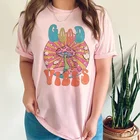 Женская футболка с цветочным принтом, в стиле ретро
