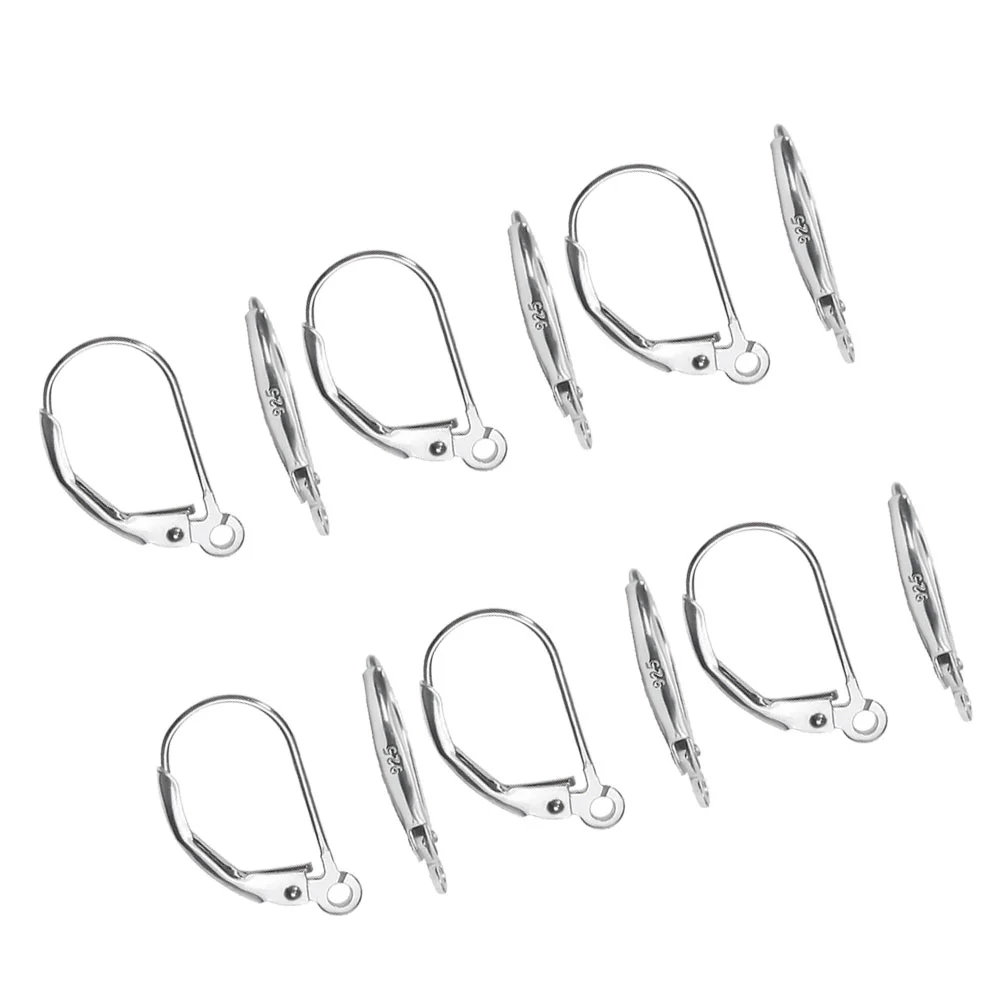 

8pcs Silver Drop Earrings D Shape Circle Earrings Dangle Earrings Ear Hanging Supplies for Gifts