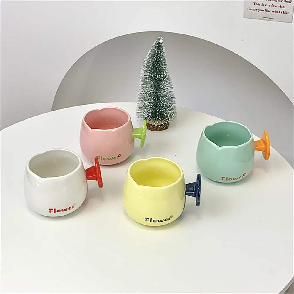

Индивидуальная Подарочная маленькая кофейная чашка, креативная кофейная кружка с цветами, керамическая чашка с милыми цветами, домашние дорожные винные кружки