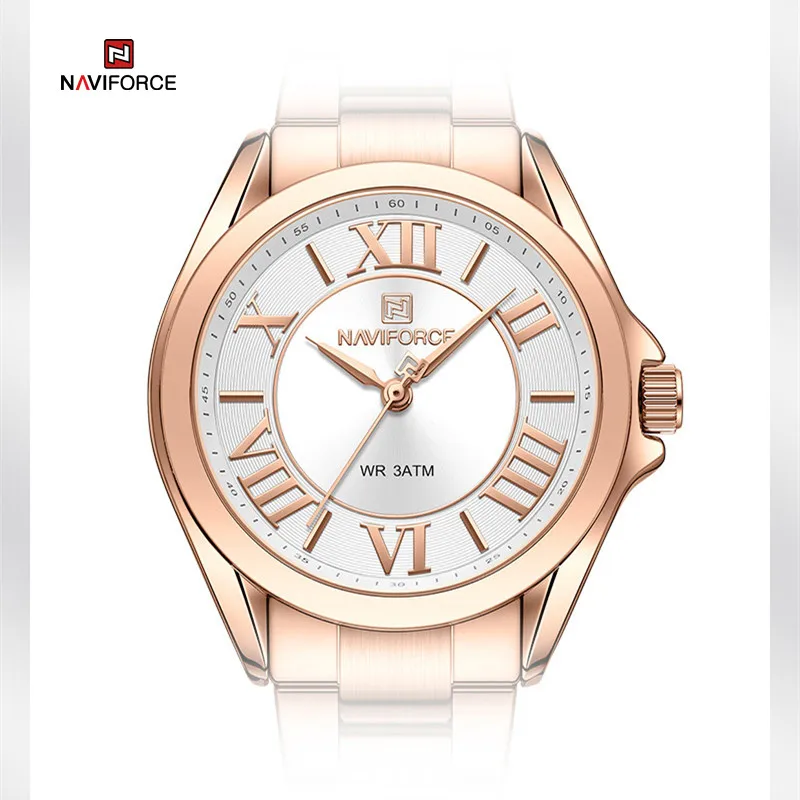 NAVIFORCE Waterproof Women Quartz Watches Female Fashion Luxury Wrist Watch Ladies Clock Stainless Steel Band Relogio Feminino