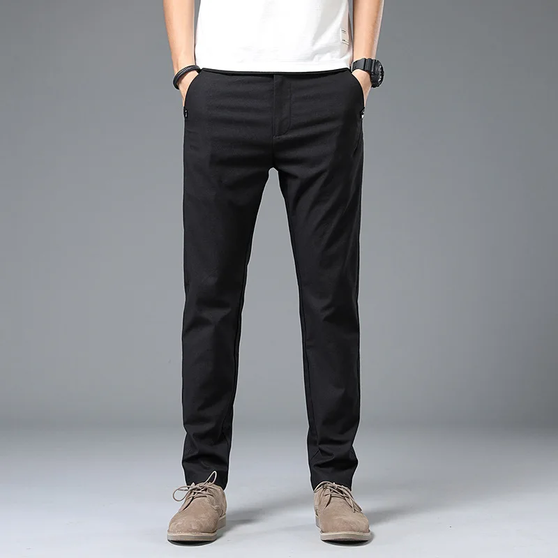 Мужские брюки-джоггеры из хлопка повседневные облегающие классические брюки