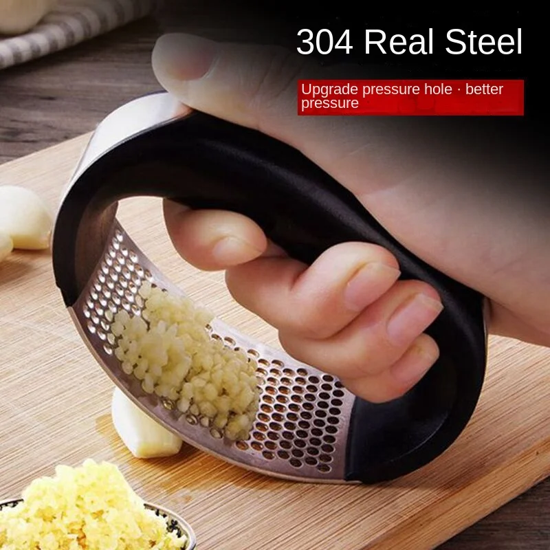 304 stainless steel garlic press, ring manual garlic puree, creative garlic twister, kitchen garlic grinding artifact