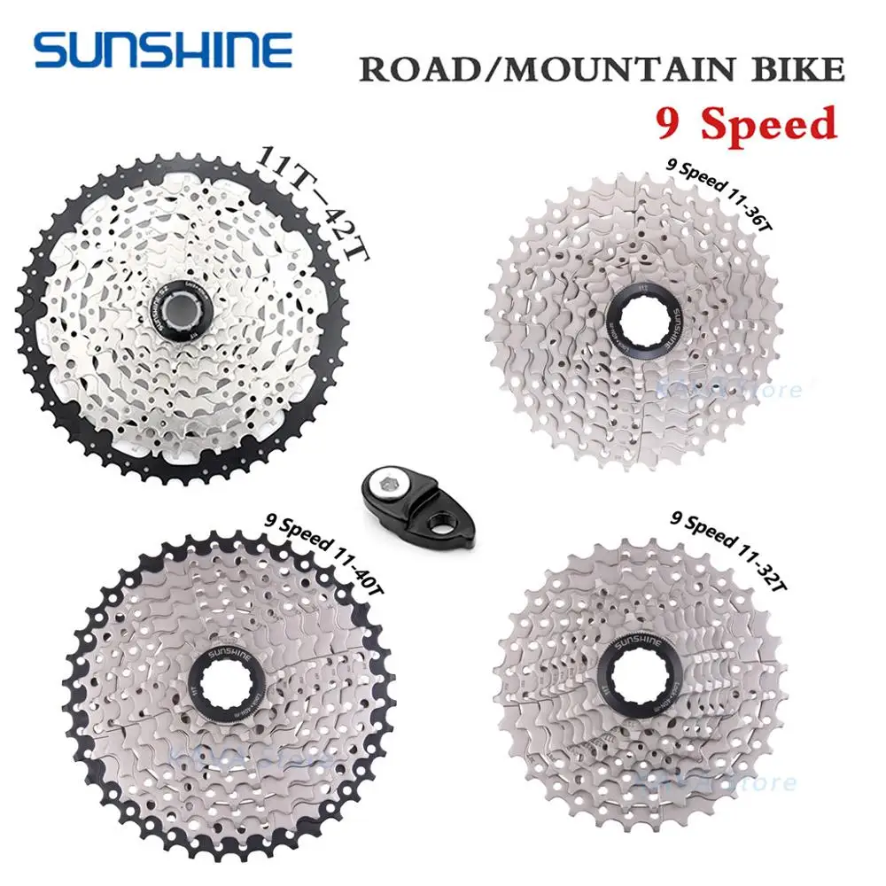Велосипедная кассета SUNSHINE 9 В для шоссейного велосипеда скоростей 11-25T/28T/32T/36T/40T/42T