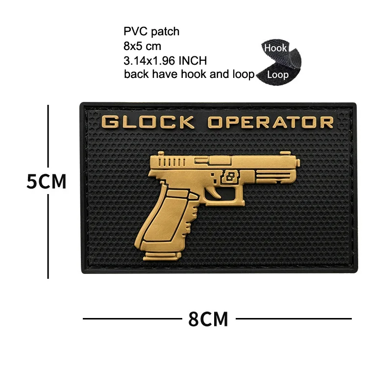 3dpvc светящийся Glock мишень значок вышивка женский Тактический волшебный уличный