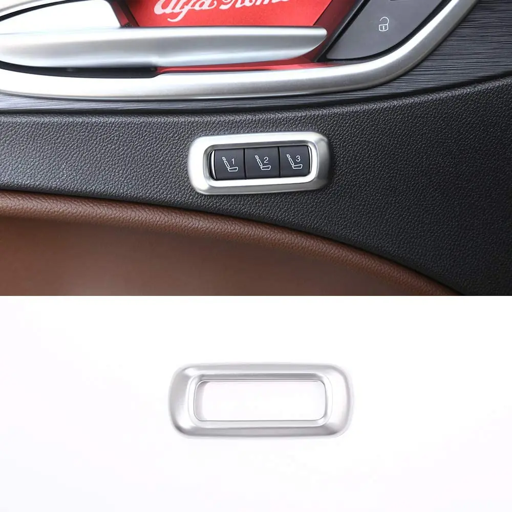 

for Alfa Romeo Stelvio 2017 2018 ABS Matte Chrome Interior Seat Memory Frame Cover Trim