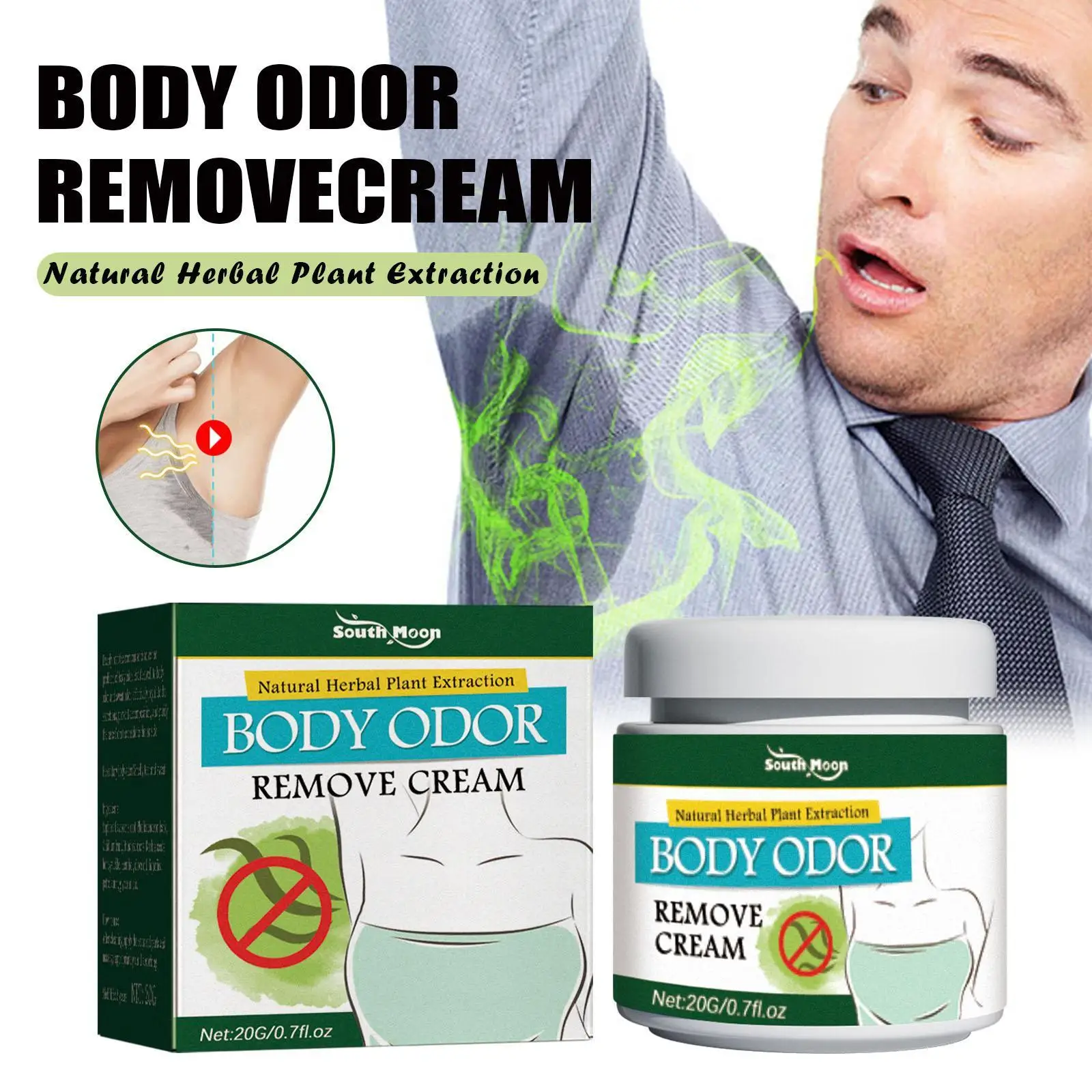 

Sdotter 20g Body Odor Underarm Sweat Deodor Perfume Cream for Man and Woman Removes Armpit Odor and Sweaty Lasting Aroma Deodora