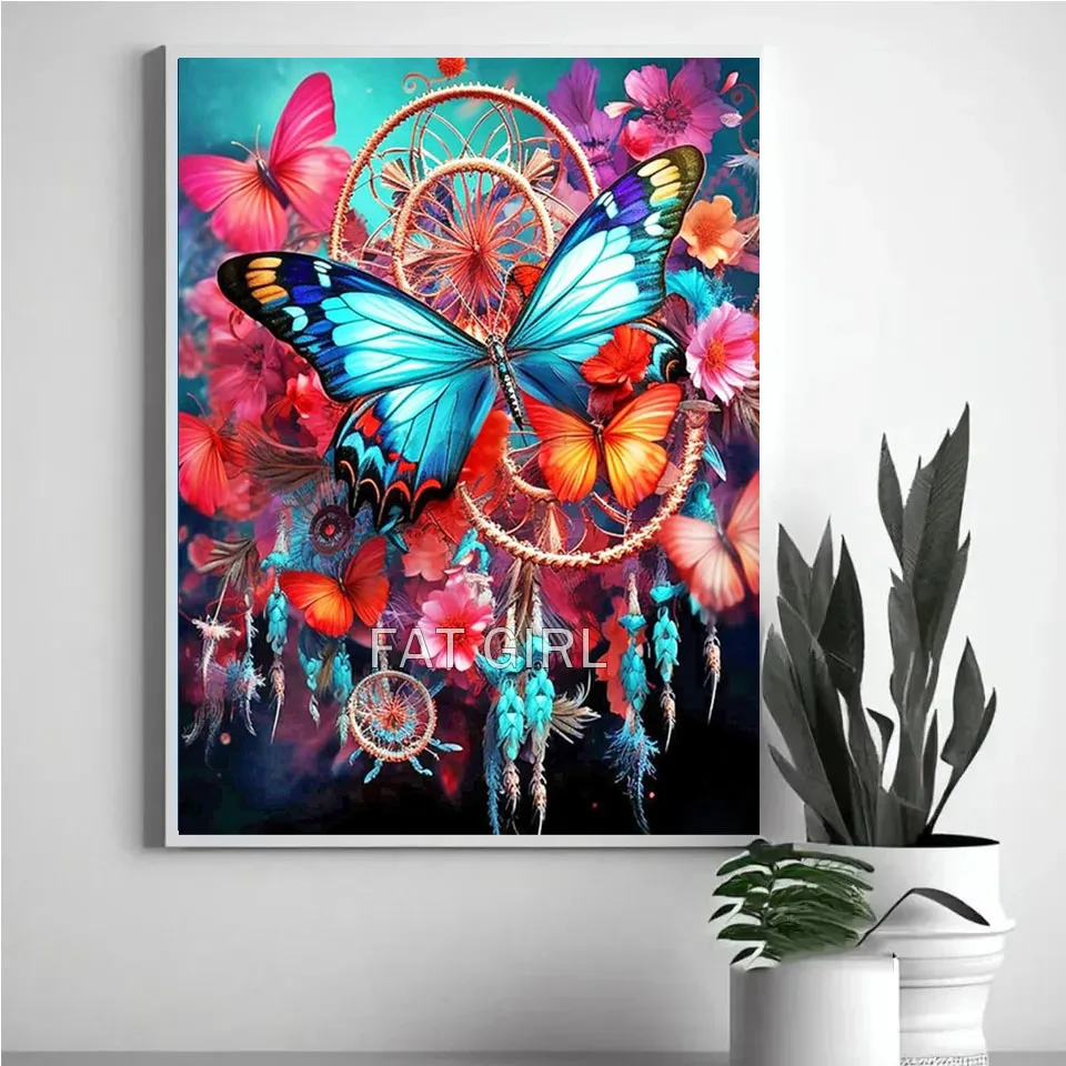 

Fantasy Landscape Diy Diamond Painting Butterfly Dream Catcher Full Diamond Mosaic Embroidery Cross Stitch Kits Home Decorations