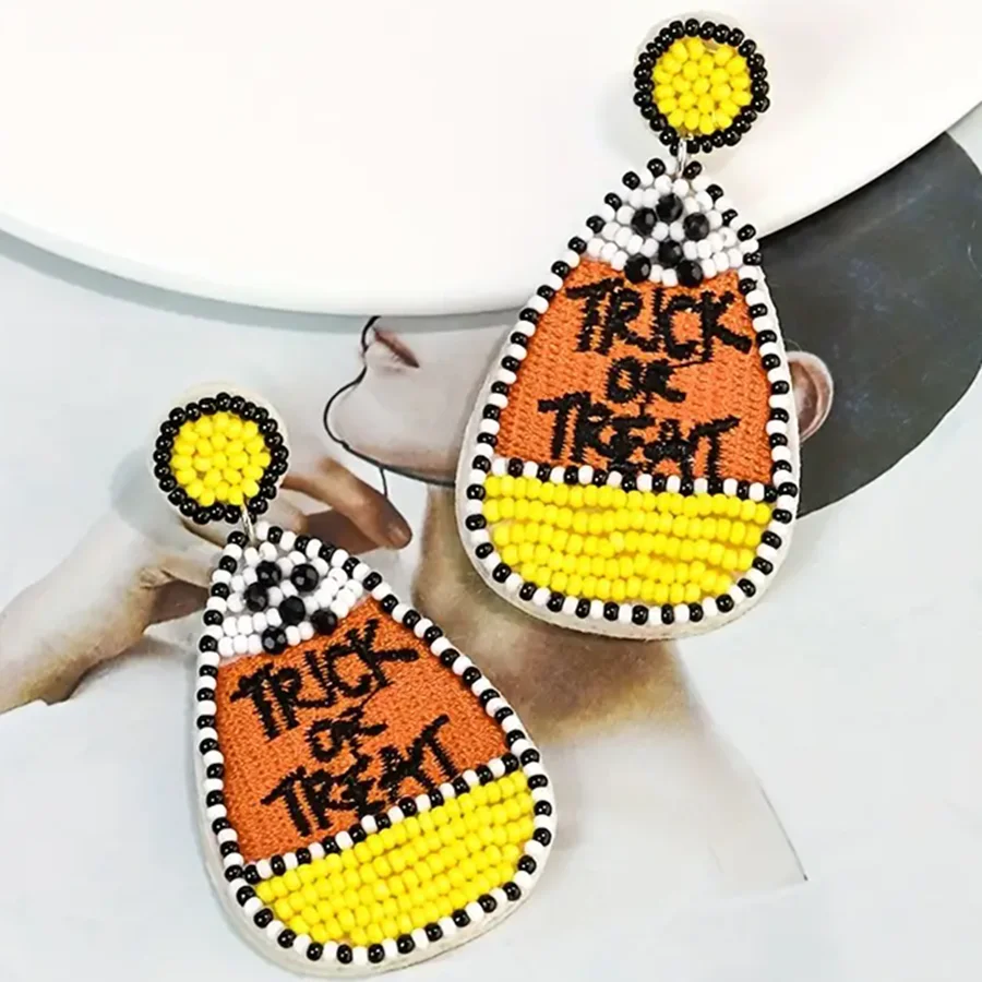Серьги на Хэллоуин сделанные из бисера
