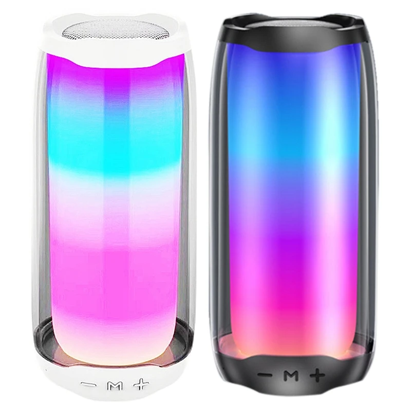 

LED Wireless Bluetooth Speaker With Colorful Light Outdoor Portable Fm Radio Pluggable Card Mic Stereo Subwoofer