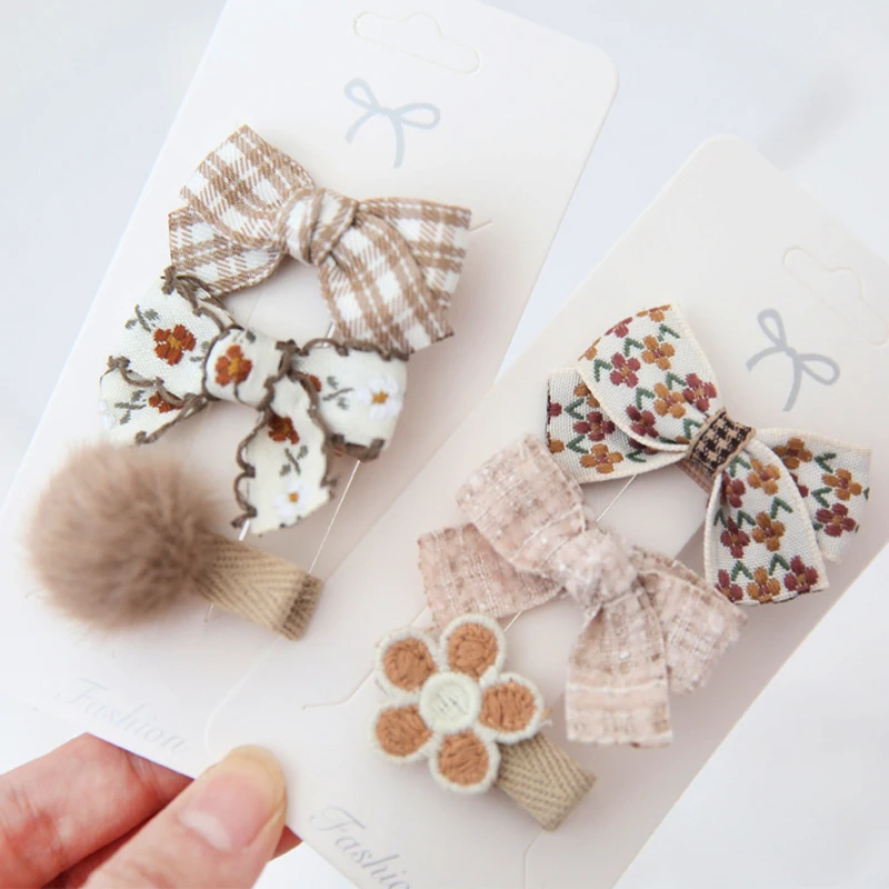 

Заколки для волос с цветочной вышивкой, 3 шт./компл.