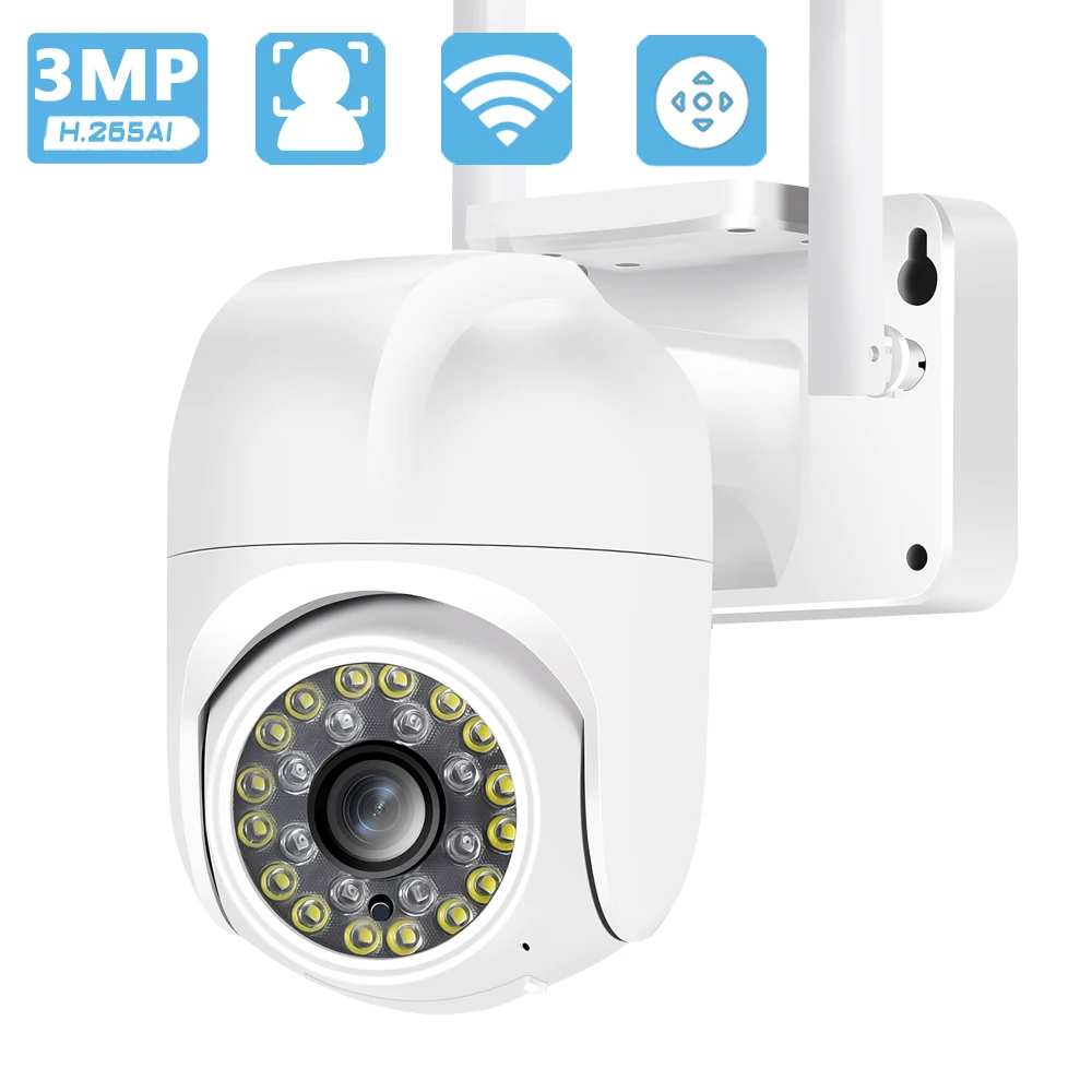 3MP PTZ Wifi Camera Outdoor AI Auto Tracking Audio Color Night Vision IP Camera CCTV Video Surveillance Cameras Security Cameras