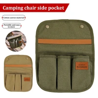 camping chair armrest storage bag folding chair organizer canvas side pocket large capacity bag for outdoor camping fishing bag
